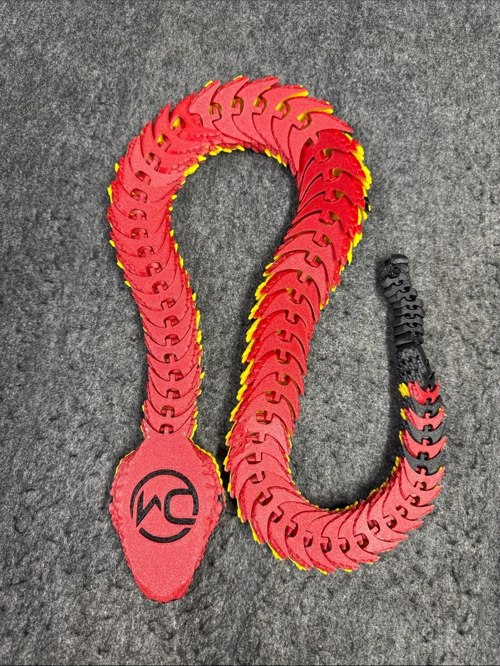 3D Reptile Enrichment Snake Toy in Yellow, Red & Black